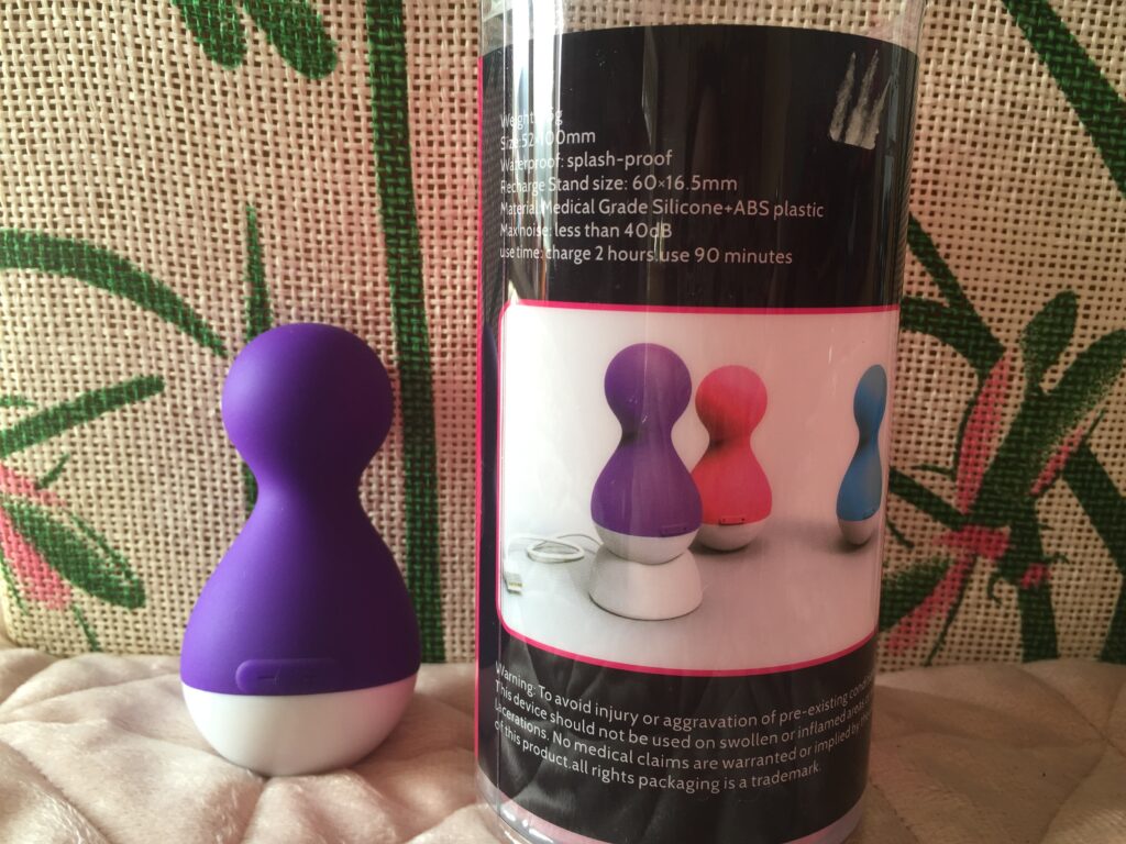 Cute Coco vibrator with outer tube packaging.